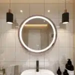Keuna Gold Metal Framed Round LED Mirror - Dimmable Vanity Mirror