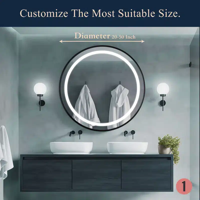 Keuna-Metal-Framed-Round-LED-Mirror-4-1.webp Keuna Round LED Mirror | Metal Frame | Dimmable - Framed LED Mirror | LightMirror.in