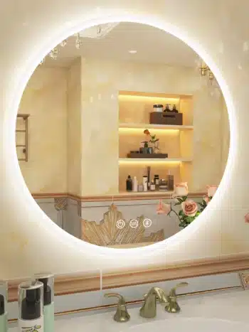 Kolby Frosted Edge Round 3-Color LED Mirror