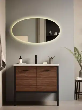 Kolomon Large Oval Backlit 3-Color LED Mirror - light mirror | LightMirror.in