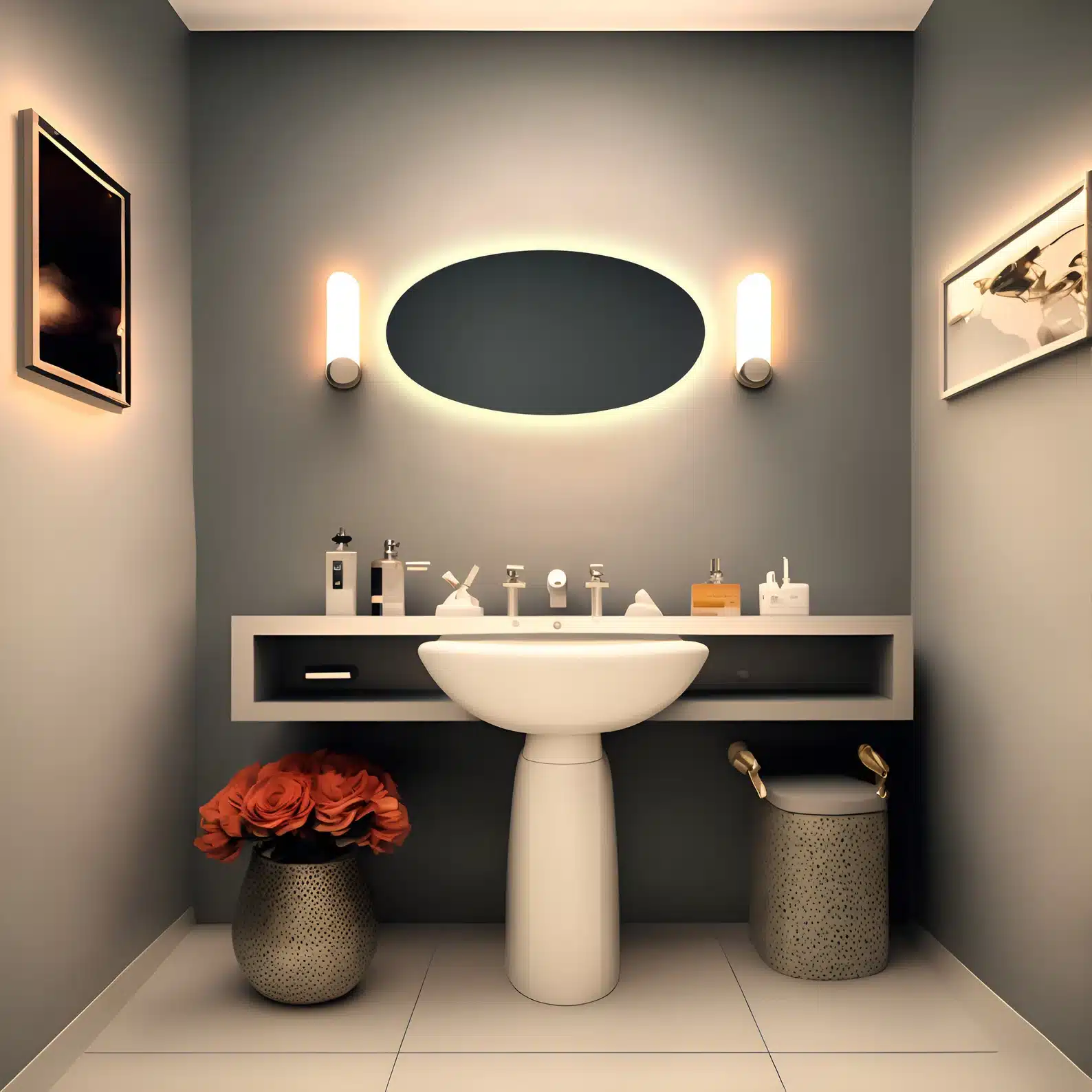 Kolomon Large Oval Backlit 3-Color LED Mirror