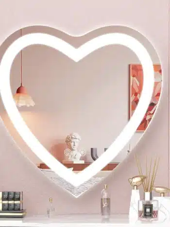 Kresic Heart Shape 3-Color LED Mirror