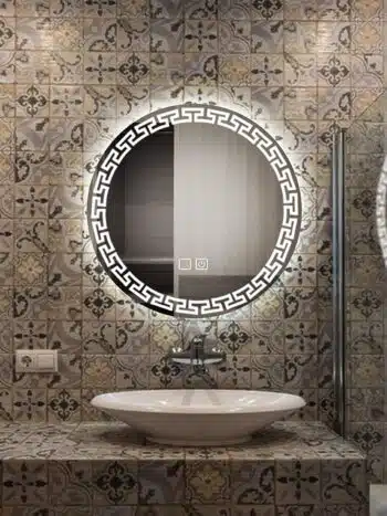 Mackie Round LED Bathroom Mirror (3 Lights) | Dimmable | Lightmirror.in - Bathroom Mirror | LightMirror.in