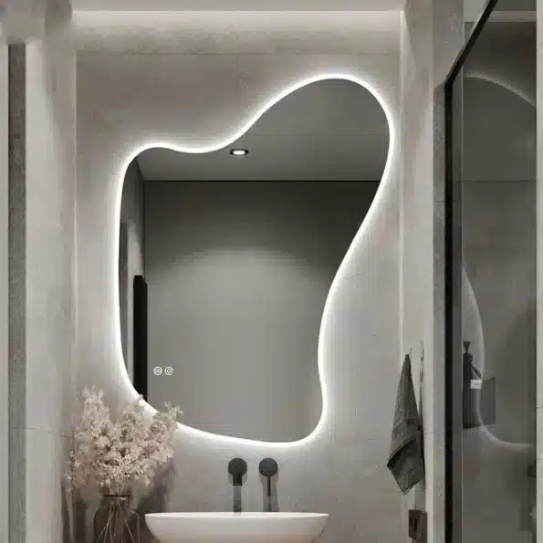 Melfa-Irregular-LED-Mirror-1.webp Melfa Irregular 3-Color LED Mirror