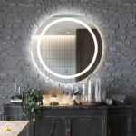 Twin Border Moon Disc LED Bathroom Mirror - Natural White Light - Round