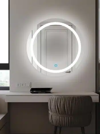 Moondiscbordertwin Ledbathroommirror Naturalwhitelight Roundcopy 1.jpeg | LightMirror.in