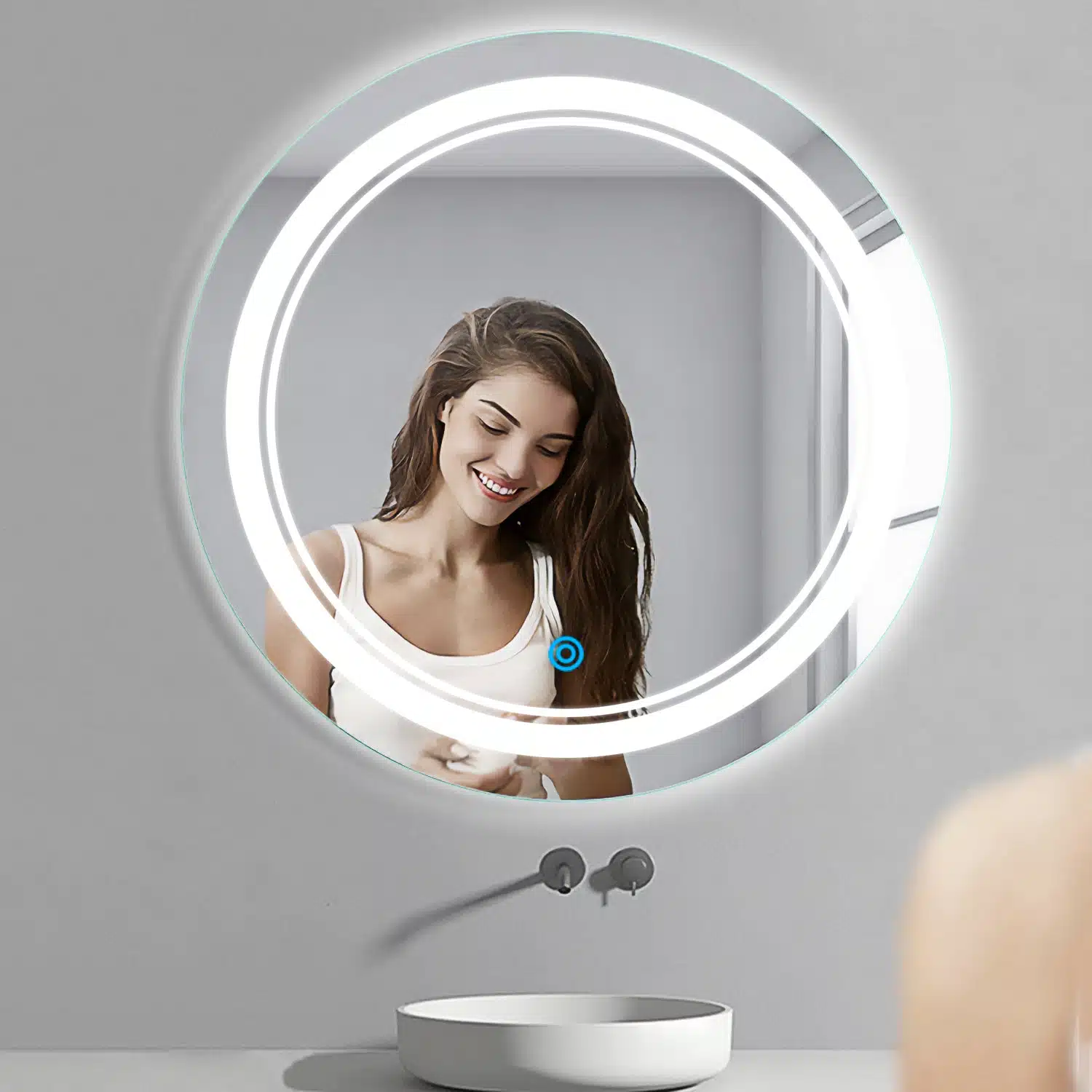 Moon Disc Duo Edged-LED Mirror for Bathroom