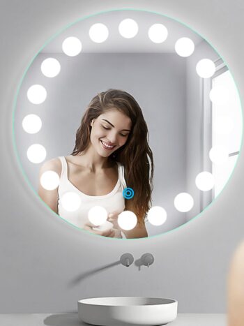 Natural White Backlit LED Mirror: Crystal Clarity & Touch Sensor
