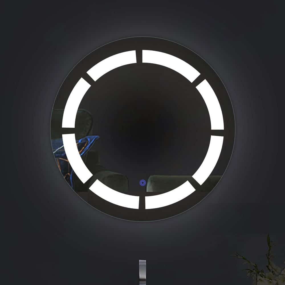 round led mirror frosted design