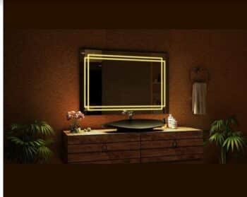 Luxury Rectangular LED Vanity Mirror with Double Border Light
