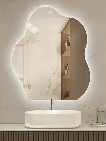 Ocilla Backlit Irregular 3-Color LED Mirror - Bathroom Mirror | LightMirror.in