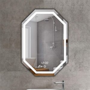 Modern Octagon LED Mirror with Illuminated Border Lighting