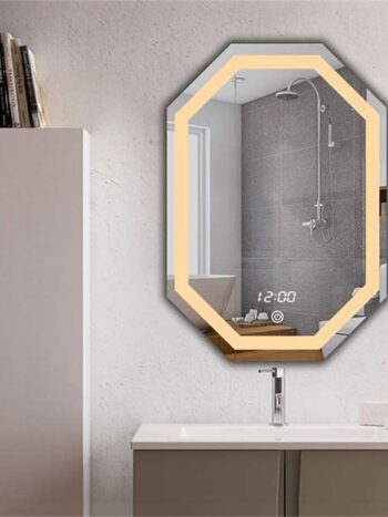 Orlonda Hex LED Mirror - Dimmable Touch Sensor Vanity Mirror - light mirror | LightMirror.in
