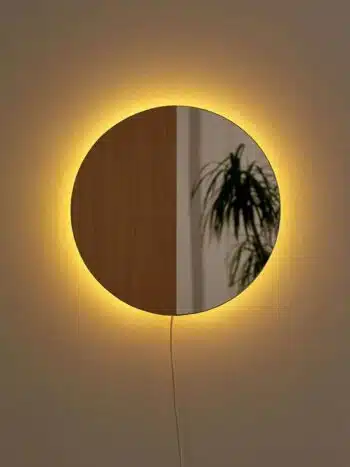 30-Inch Round LED Mirror – Contemporary Warm White Light Mirror