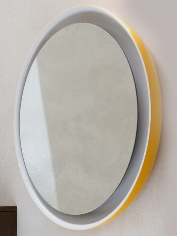 30-Inch Modern LED Rope Light Mirror – Yellow Frame Wall Mirror