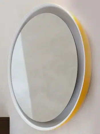 30-Inch Modern LED Rope Light Mirror – Yellow Frame Wall Mirror