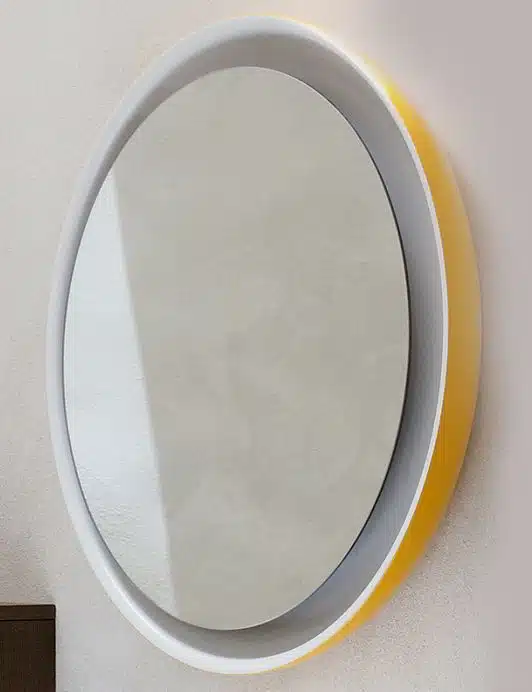 30-Inch Modern LED Rope Light Mirror – Yellow Frame Wall Mirror