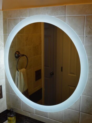 36-Inch Round LED Mirror – Contemporary Wall Mirror with White LED