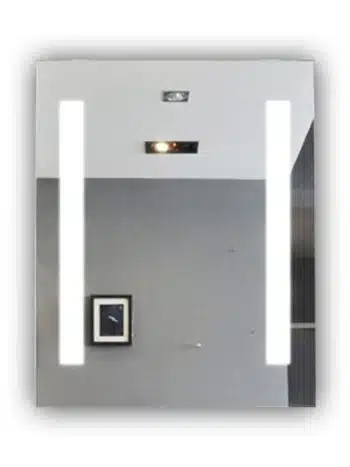 L2 White LED Mirror | Dual Vertical Lights | Touch & Sensor | Lightmirror.in