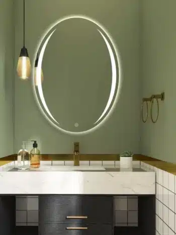 Purini Oval LED Mirror - Dimmable Touch Sensor Vanity Mirror - light mirror | LightMirror.in