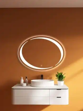 Purini Oval LED Mirror - Dimmable Touch Sensor Vanity Mirror