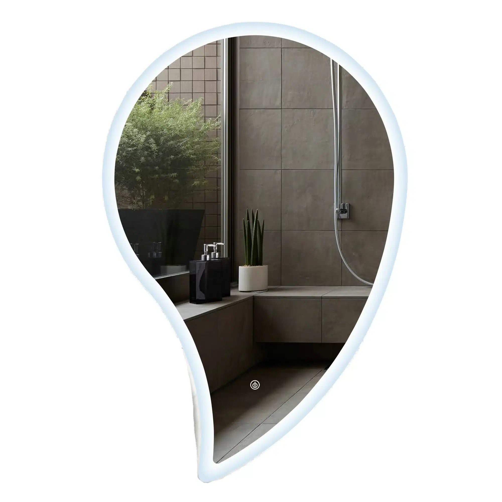 Raindrop-Irregular-LED-Mirror-3-1.webp Raindrop Irregular 3-Color LED Mirror - Bathroom Mirror | LightMirror.in