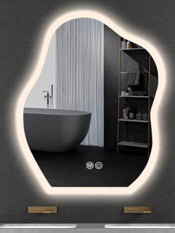 Samana Frosted Edge Irregular 3-Color LED Mirror