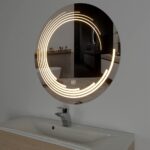 Round Spiral Front-Lit LED Bathroom Mirror with Touch Sensor