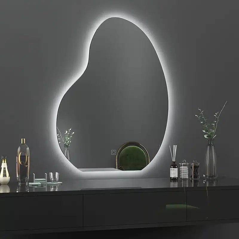 Starla-Irregular-LED-Mirror-1.webp Starla Backlit Irregular 3-Color LED Mirror - Bathroom Mirror | LightMirror.in