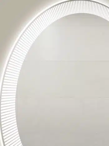 Stripe Round LED Bathroom Mirror (3 Lights) | Dimmable - Bathroom Mirror | LightMirror.in