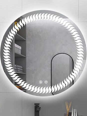 Sunshine Round LED Bathroom Mirror (3 Lights) | Dimmable