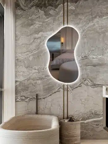 Wavy Irregular 3-Color LED Mirror