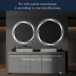 Premium Circular LED Bathroom Mirror with Glow Ring