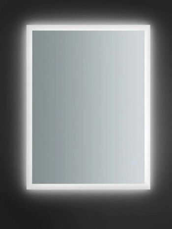 Rectangular Contemporary LED Light Mirror with Touch Sensor – White Lights by MW