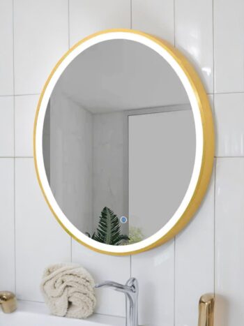 TriGlow Golden LED Mirror | 3-Color LED | Lightmirror.in