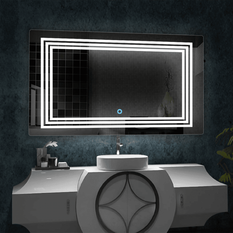 Rectangular Triple Border LED Bathroom Mirror