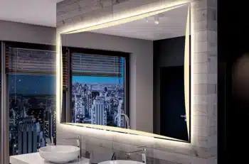 Elegant LED light mirror in a luxurious home interior