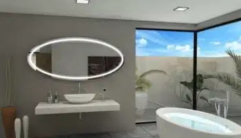 LED light mirror enhancing a luxurious bathroom