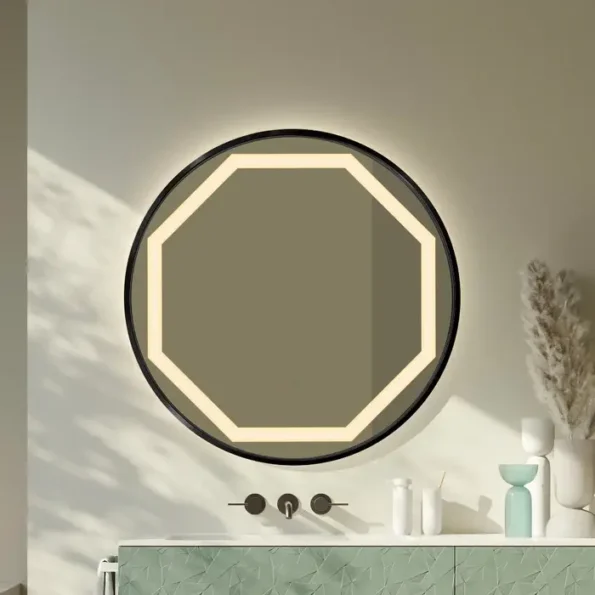 Versatile LED light mirrors in various home spaces like bathrooms and bedrooms, combining style and functionality