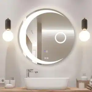 LED light mirrors designed for small bathrooms with modern aesthetics