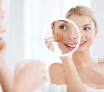 LED light mirror for makeup with adjustable lighting for flawless application.