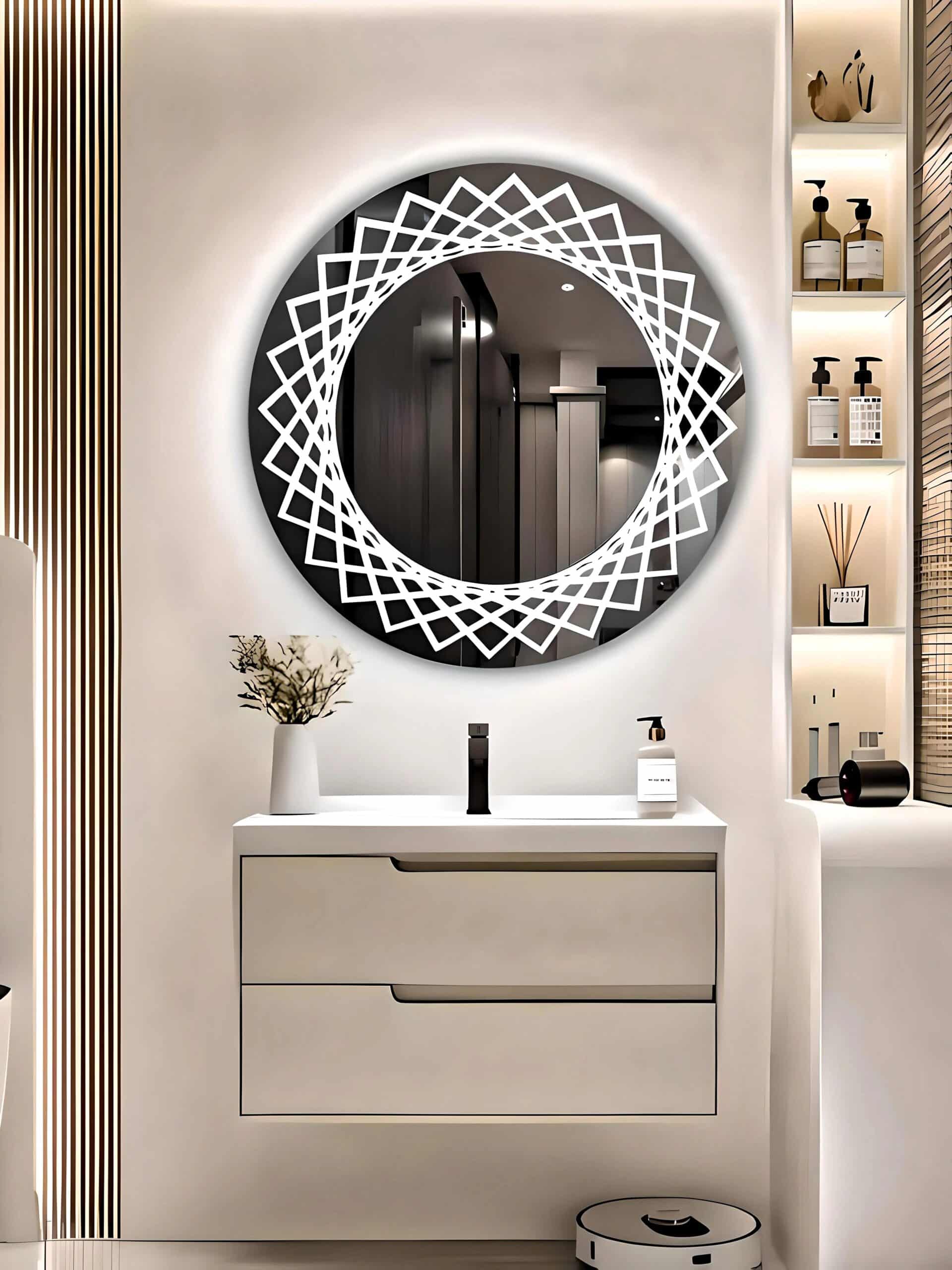 round led mirror frosted design mirror