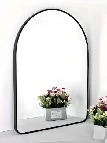 arch shape black frame mirror