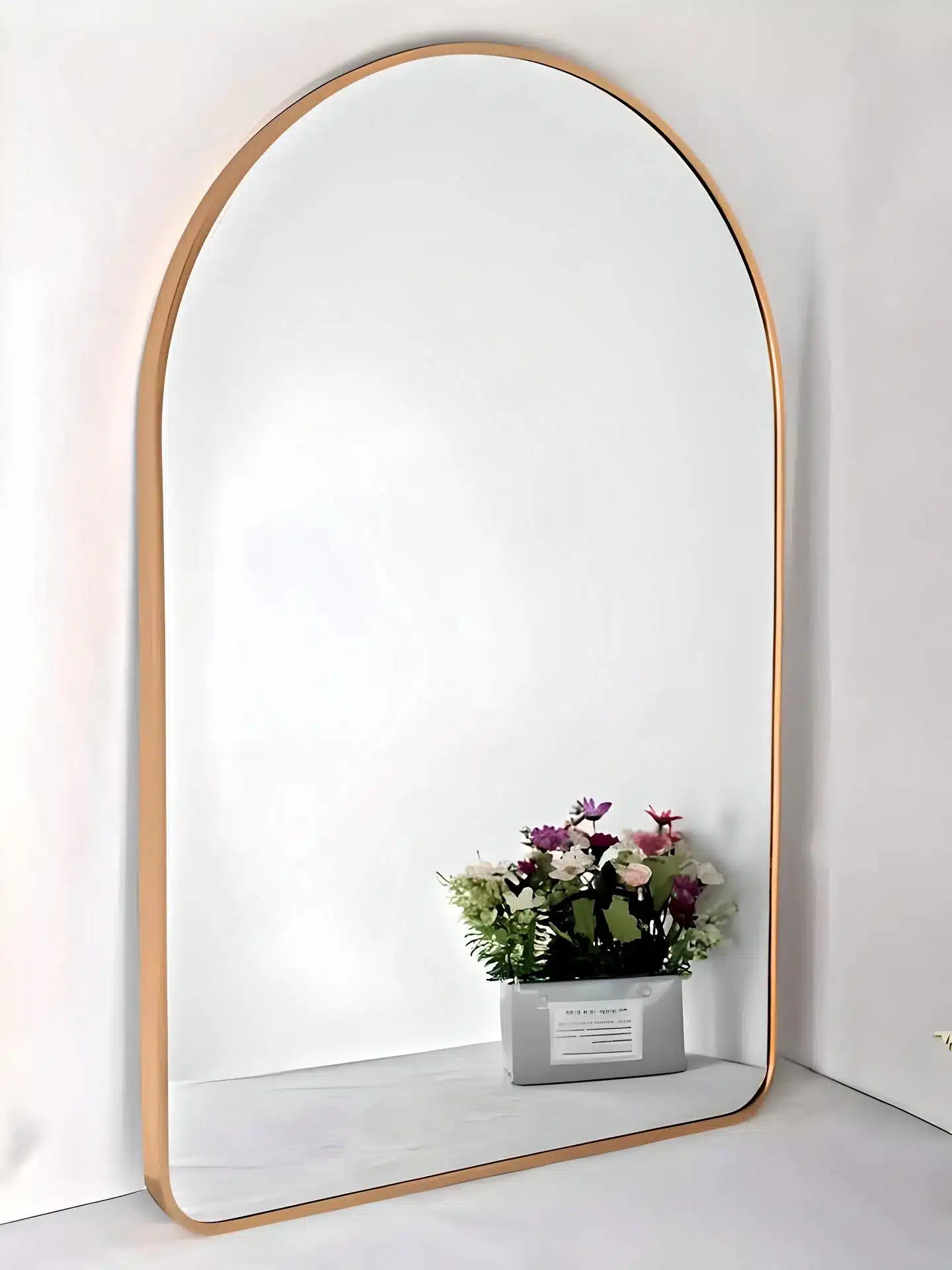 Elegant Half-Round Standing Metal Mirror - Customizable Finishes - Framed mirror | LightMirror.in