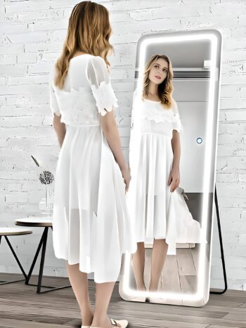 Trendy Standing LED Mirror - HD Imported Belgium Glass - Framed LED Mirror | LightMirror.in