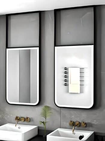 Lumen Half Rectangular LED Metal Mirror - Anodized & Waterproof