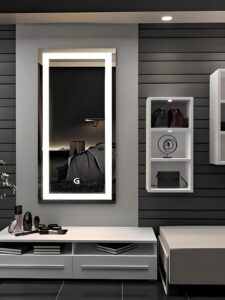 Full-length dressing room LED mirrors with adjustable lighting
