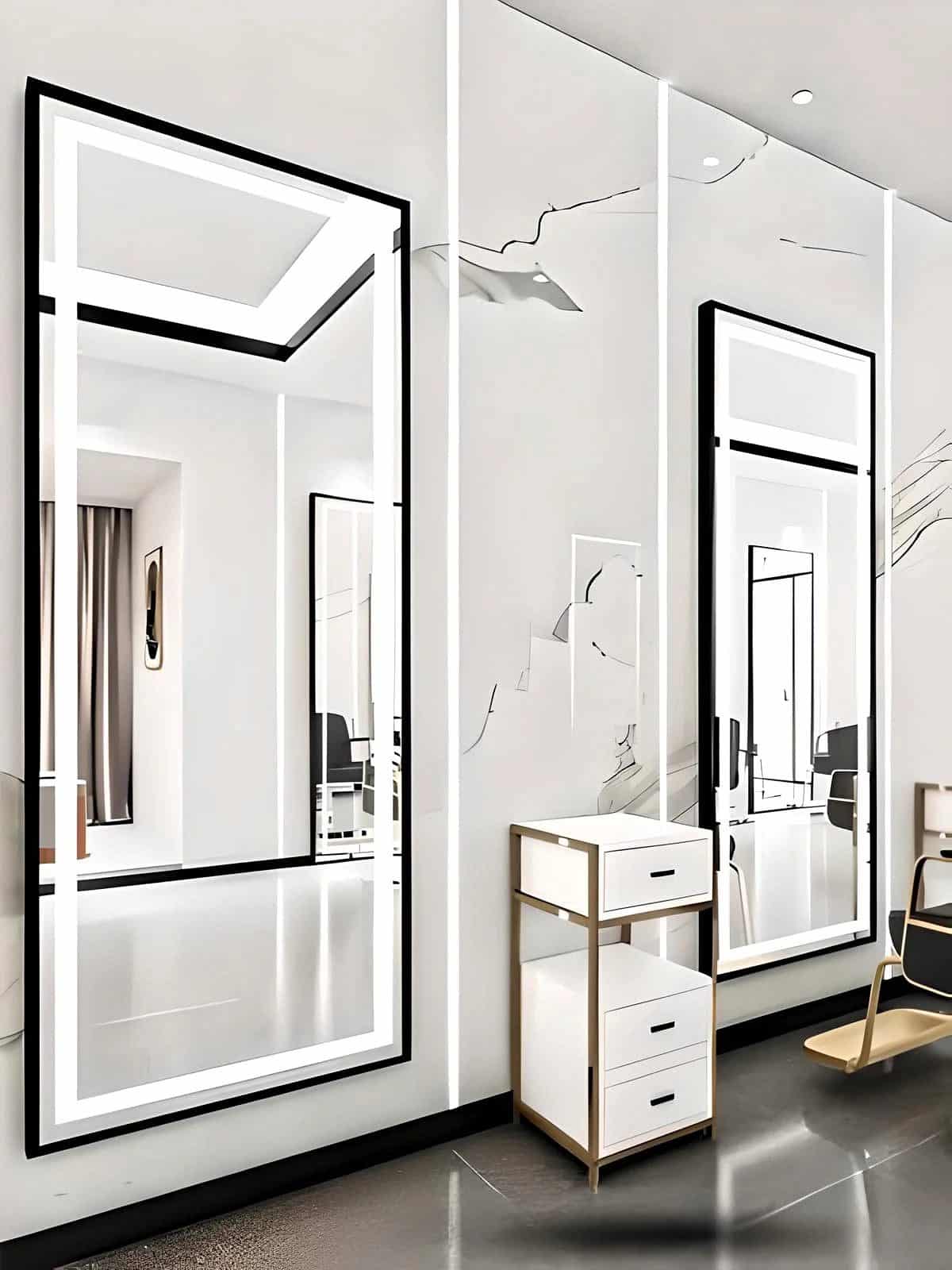 Prestige Salon LED Metal Mirror - Anodized & Illuminated