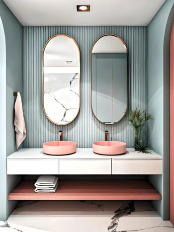 Zenith Capsule Bathroom Mirror - Anodized & Matte Finish