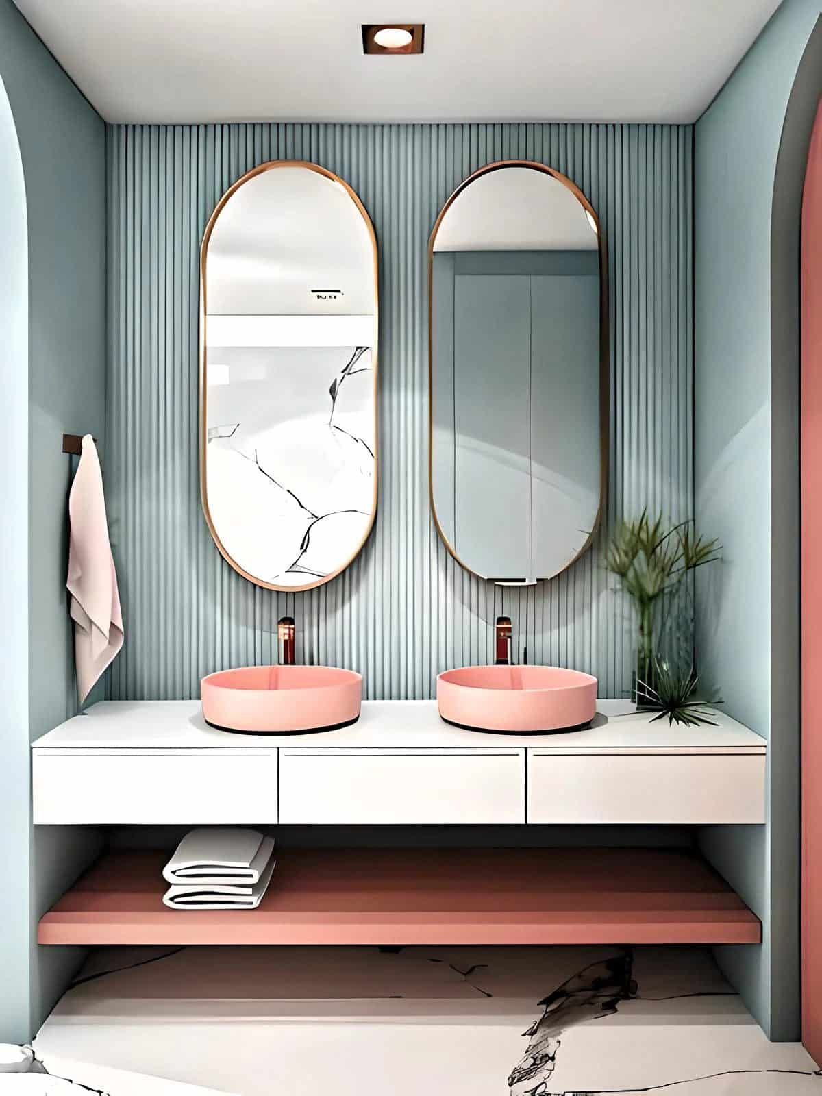 Zenith Capsule Bathroom Mirror - Anodized & Matte Finish